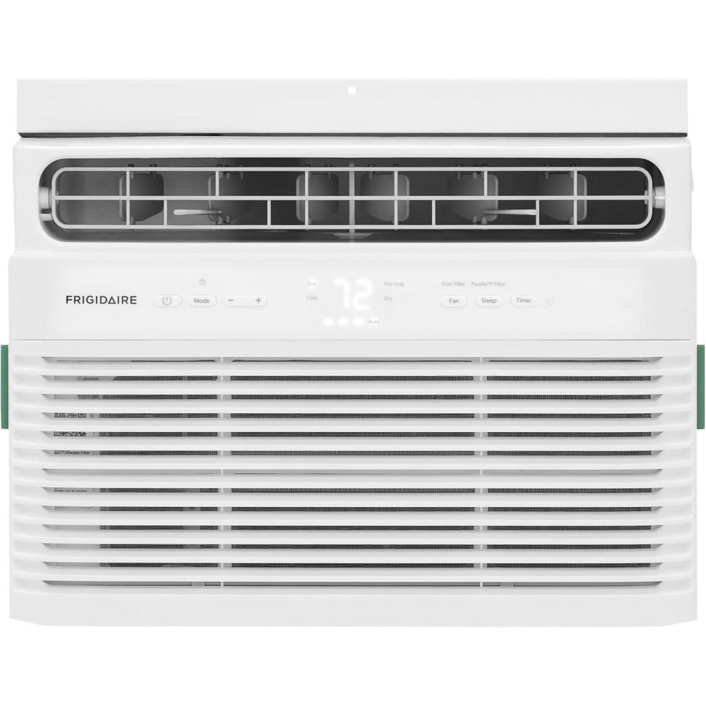 imageFrigidaire 12000 BTU Window Air Conditioner with Remote Control Cools Up to 550 Sq Ft Quiet Operation Eco Mode 3 Fan Speeds Auto Restart White5 000 BTU Electronic Controls