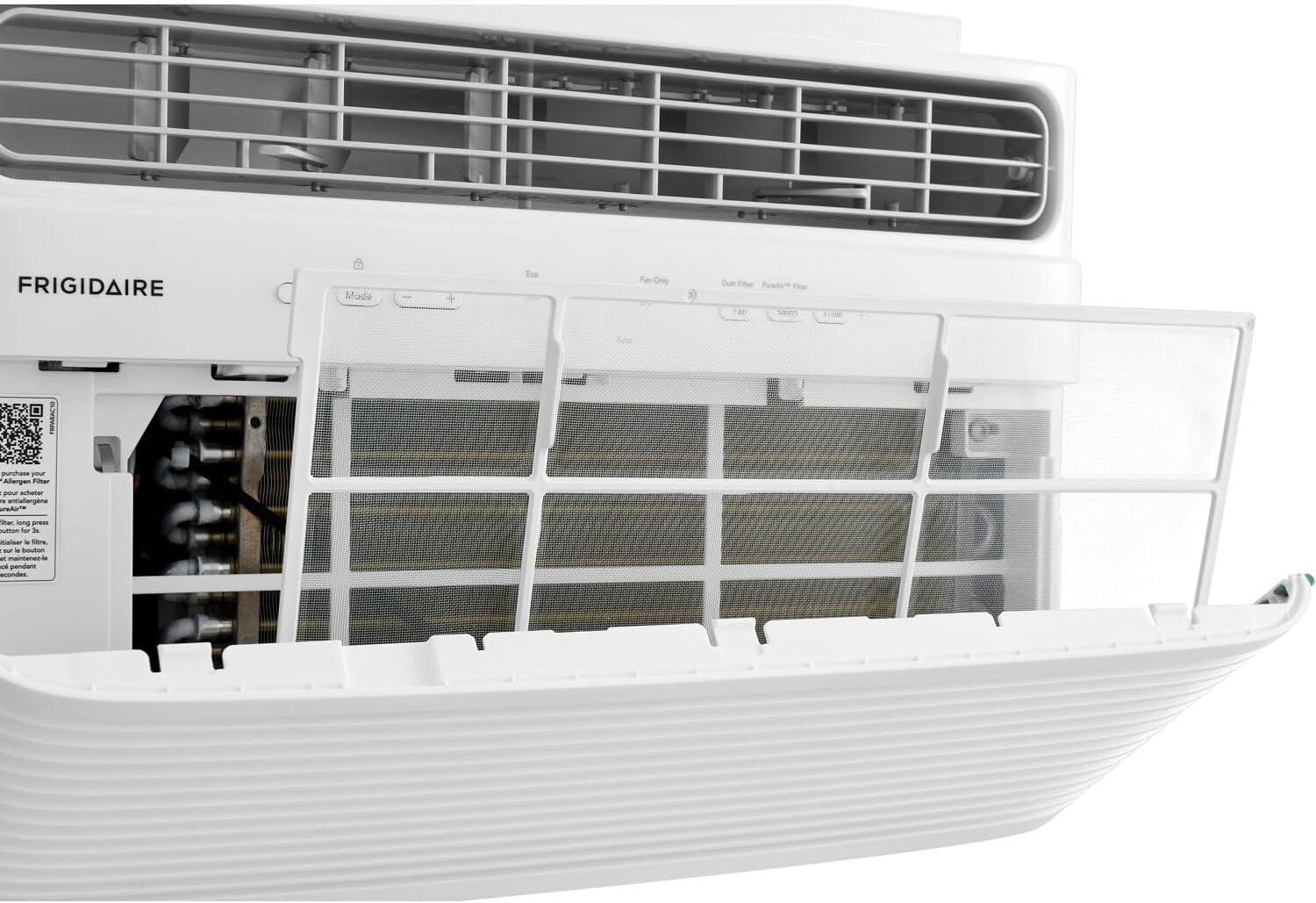 imageFrigidaire 8000 BTU Window Air Conditioner amp Dehumidifier 115V Cools up to 350 Sq Ft for Apartment Dorm Room amp SmallMedium Rooms with Remote Control Programmable Timer and Sleep Mode White
